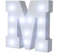 Lettre Up in Lights, Up in Lights LED Alphabet Lettres en Bois Lettre Illuminée Veilleuse Décorative LED Alphabet Lettre Lampe Blanc (M)