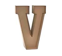 Lettre V décorative en bois, 1 mètre de haut, 3D, couleur naturelle