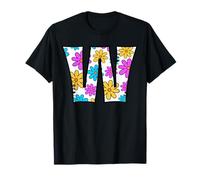Lettre W Floral Daisy Retro Alphabet Graphic T-Shirt