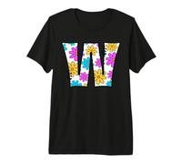 Lettre W Floral Daisy Retro Alphabet Graphic T-Shirt Haut de Gamme