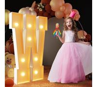 Lettre W géante lumineuse à DEL de 120 cm, panneau lumineux en mosaïque pour chapiteau lumineux, lettres LED pour Saint-Valentin, anniversaire, Noël, Nouvel An