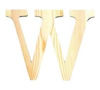 Lettre W - Hauteur 11,5 cm - Bois découpé Marron G