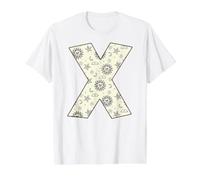 Lettre X Alphabet céleste Initiale Monogramme T-Shirt Graphique avec Valeur, Homme, Blanc, L