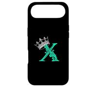 Lettre X Bleu Sarcelle Clair + Couronne Coque pour iPhone Air