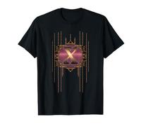 Lettre X de l'alphabet rétro Glamour Initiale Vintage T-Shirt Graphique avec Valeur