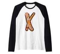 Lettre X Floral Botanique Alphabet Bohème Manche Raglan