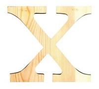 Lettre X - Hauteur 19 cm - Bois découpé Marron G