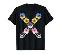 Lettre X - Lettres de l'Alphabet Floral Monogramme Initial T-Shirt