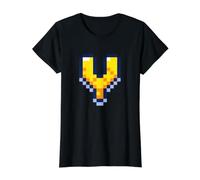 Lettre Y 8 Bits Pixel Alphabet Initiale T-Shirt Graphique avec Valeur, Femme, Noir, XS