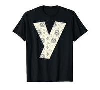 Lettre Y Alphabet céleste Initiale Monogramme T-Shirt Graphique avec Valeur, Homme, Noir, S
