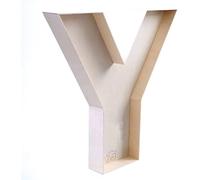 Lettre Y en bois brut fait à la main - Lettres et chiffres vides à remplir