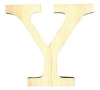 Lettre Y - Hauteur 19 cm - Bois découpé Marron G