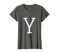 Lettre Y Initiale du nom Monogramme Lettre Majuscule T-Shirt, Femme, Asphalte, XXL