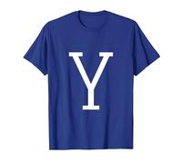 Lettre Y Initiale du nom Monogramme Lettre Majuscule T-Shirt, Homme, Bleu Royal, 3XL