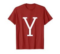 Lettre Y Initiale du nom Monogramme Lettre Majuscule T-Shirt, Homme, Canneberge, XL