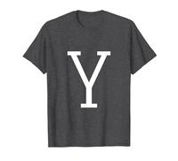 Lettre Y Initiale du nom Monogramme Lettre Majuscule T-Shirt, Homme, Chiné Foncé, 3XL