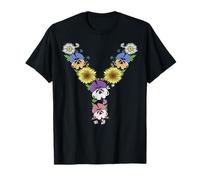 Lettre Y - Lettres de l'Alphabet Floral Monogramme Initial T-Shirt