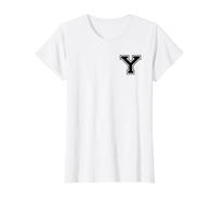 Lettre Y Style Collège Cool T-Shirt Graphique avec Valeur, Femme, Blanc, S