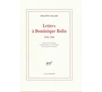 Lettres a dominique rolin (1958-1980) - Philippe Sollers - Gallimard - broché - Roman