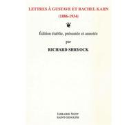 Lettres à Gustave et Rachel Kahn (1886-1934) - Collectif - Nizet - broché - Livre