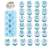 Lettres à L'emporte Pièce, 36 Pièces Ressort Emporte Pièce avec des Lettres, Réutilisable et des Chiffres, Convient pour Gâteaux, Biscuits, Fondant