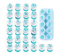 Lettres à L'emporte Pièce, 36 Pièces Ressort Emporte Pièce avec des Lettres, Réutilisable et des Chiffres, Convient pour Gâteaux, Biscuits, Fondant