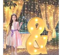 Lettres à paillettes pour chapiteau - 1 m de haut - Éclairage lumineux à DEL - Pour mariage, fête d'anniversaire, Noël, extérieur et intérieur