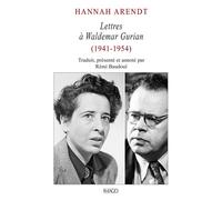 Lettres à Waldemar Gurian - Hannah Arendt - Imago - broché - Essai