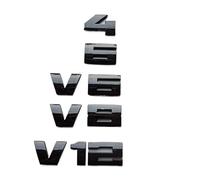 Lettres ABS, Chiffres, emblème de Voiture, L4, L6, V6, V8, V12, cylindrée du Moteur, Badge, Garde-Boue, Console, Volant, Logo Autocollant(Glossy Black,V6)
