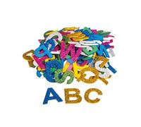 Lettres - Alphabet - Adhésives - Mousse avec paillettes - Assortiment de couleur