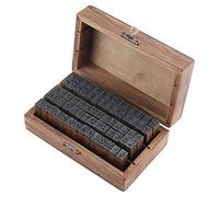 Lettres Alphabet Timbres Set, 70pcs Timbres Alphabet En Bois Vintage Lettre avec Boîte en Bois, identification facile, pour Album, Cadeaux, Fabrication de Cartes