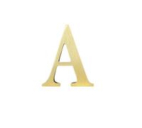 Lettres anglaises autocollantes en laiton massif de 4,5 cm de hauteur - Autocollant mural doré pour boîte aux lettres, numéros d'adresse de maison, nom de magasin, studio, combinaison pour décoration