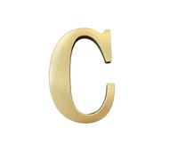 Lettres anglaises autocollantes en laiton massif de 45 mm de hauteur - Pour boîte aux lettres, numéros d'adresse de maison, nom de magasin, studio, combinaison pour décoration murale d'intérieur