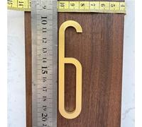 Lettres anglaises autocollantes en laiton massif de 9,9 cm pour décoration murale - Numéros de maison en métal - Numéros de boîte aux lettres, adresses de rue - Matériel (numéro 6)