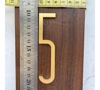 Lettres anglaises autocollantes en laiton massif de 9,9 cm pour décoration murale - Numéros de maison en métal - Numéros de boîte aux lettres, adresses de rue - Numéros (numéro 5)