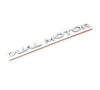 Lettres Autocollantes à Double Moteur compatibles avec Te-SLA Model 3 X S Y, Badge de Performance pour Garde-Boue, côté arrière, Coffre, Accessoires Te-SLA (Argent Vif + Ligne Rouge)