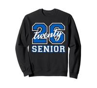 Lettres bleues et blanches pour remise de diplôme de fin d'études universitaires de classe 2026 Sweatshirt