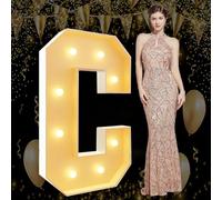 Lettres C géantes lumineuses pour chapiteau de 1,9 m - Pour anniversaire, mariage, fiançailles, décorations de fête - Kit de panneau en mousse prédécoupé