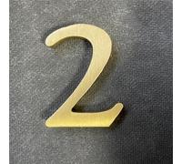 Lettres Chiffres Laiton Massif 6,6cm - Autocollant 3D - Chiffre Boite aux Lettres Exterieure & Porte - Idéal pour Marquer les Numéros d'Adresse des Maisons - Sans Perçage