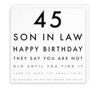 Lettres Collection Lettres Collection Carte d'anniversaire humoristique pour beau-fils 45 Inscription en anglais « Happy Birthday »