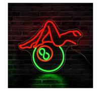 Lettres colorées Intérieur Luminaires Enseigne Au Néon Pour Billard Lumière LED Pour Dame Luminosité Réglable Décoration Murale USB Veilleuse Pour Salle De Billard Maison 37.5cm×31cm