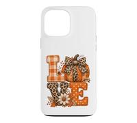 Lettres d'automne rustiques Citrouille léopard Vichy Coque pour iPhone 13 Pro Max