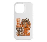 Lettres d'automne rustiques Citrouille léopard Vichy Coque pour iPhone 14 Pro Max