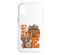 Lettres d'automne rustiques Citrouille léopard Vichy Coque pour iPhone 16 Plus