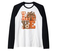 Lettres d'automne rustiques Citrouille léopard Vichy Manche Raglan