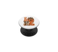 Lettres d'automne rustiques Citrouille léopard Vichy PopSockets PopGrip Adhésif