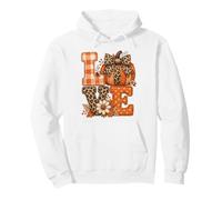 Lettres d'automne rustiques Citrouille léopard Vichy Sweat à Capuche