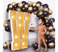 Lettres de chapiteau de 0,7 m de haut - Grandes lettres lumineuses - Décorations de fête prénatale, mariage, fiançailles, demande en mariage - Décorations de fête - Toile de fond en carton W