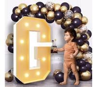 Lettres de chapiteau de 0,7 m de haut - Grandes lettres lumineuses - Décorations de fête prénatale, mariage, fiançailles, demande en mariage - Décorations de fête - Toile de fond en carton G