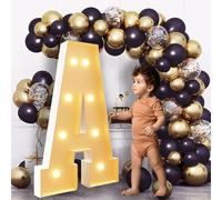 Lettres de chapiteau de 0,7 m de haut - Grandes lettres lumineuses - Décorations de fête prénatale, mariage, fiançailles, demande en mariage - Décorations de fête - Toile de fond en carton A